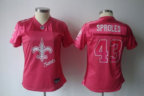 Saints #43 Darren Sproles Pink 2011 Women's Fem Fan NFL Jersey - Click Image to Close